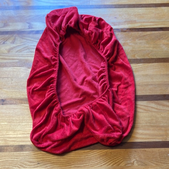 baby infant toddler red changing pad cover with hole on each side for straps - Picture 2 of 3